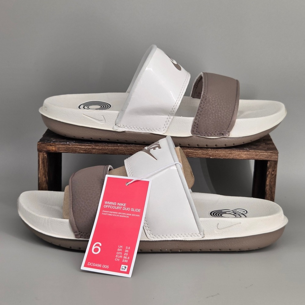 Nike Offcourt Duo Slide Women 6 Phantom Mink Brown Comfort Sandals DC0496-005